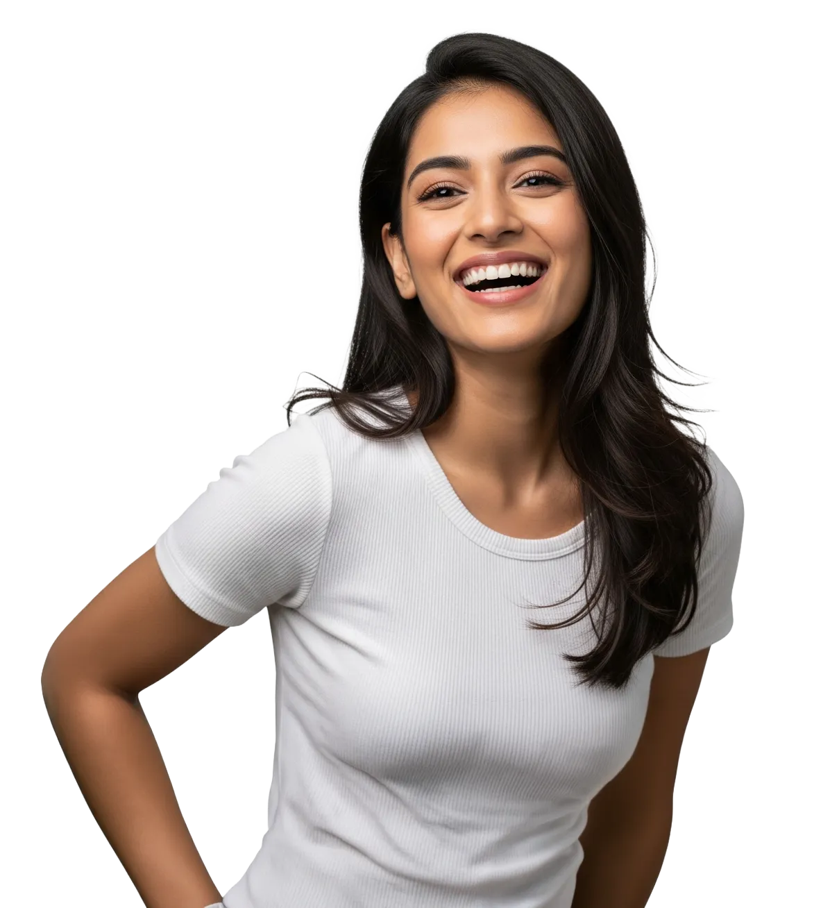 Happy patient smiling at Dr C Dental Clinic