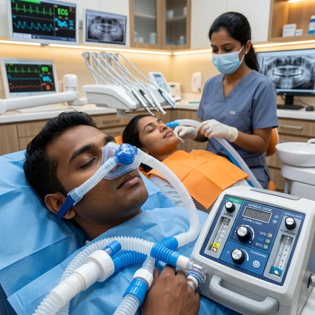 Modern nitrous oxide sedation mask for anxiety-free dentistry
