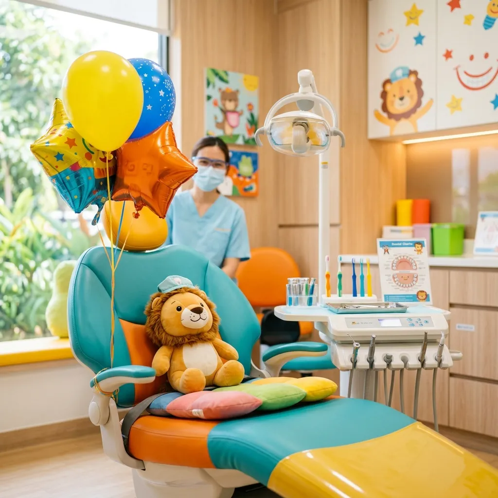 Colorful and welcoming pediatric dental chair